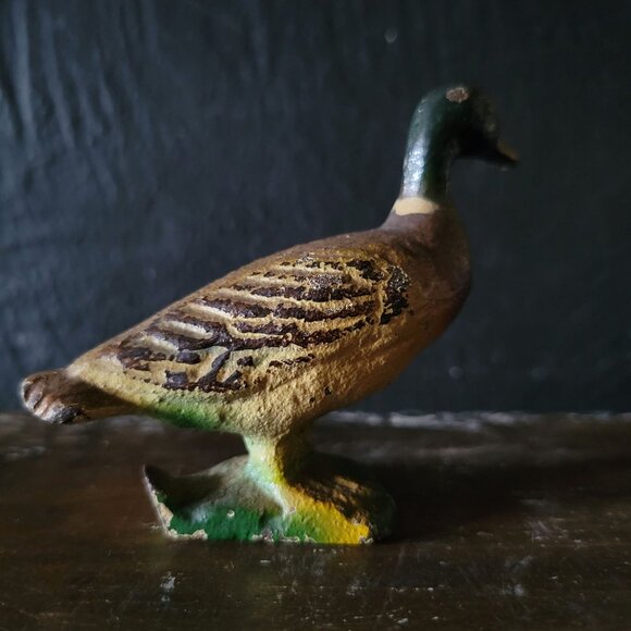Antique Cast Iron Painted Duck Figural Bottle Opener Duck Bottle Opener - Picture 2 of 10